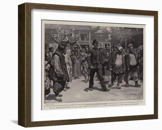 Rival Representatives of Law and Order at Shanghai, a Native Procession in the British Settlement-William T. Maud-Framed Giclee Print