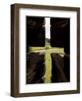 River Aln Seen Through Arrow Slit of Walls of Alnwick Castle, Northumberland, England-Nick Servian-Framed Photographic Print