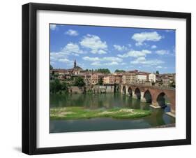 River and Bridge with the Town of Albi in the Background, Tarn Region, Midi Pyrenees, France-Lightfoot Jeremy-Framed Photographic Print