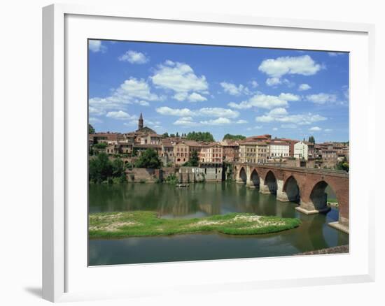 River and Bridge with the Town of Albi in the Background, Tarn Region, Midi Pyrenees, France-Lightfoot Jeremy-Framed Photographic Print