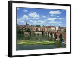 River and Bridge with the Town of Albi in the Background, Tarn Region, Midi Pyrenees, France-Lightfoot Jeremy-Framed Photographic Print