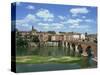 River and Bridge with the Town of Albi in the Background, Tarn Region, Midi Pyrenees, France-Lightfoot Jeremy-Stretched Canvas