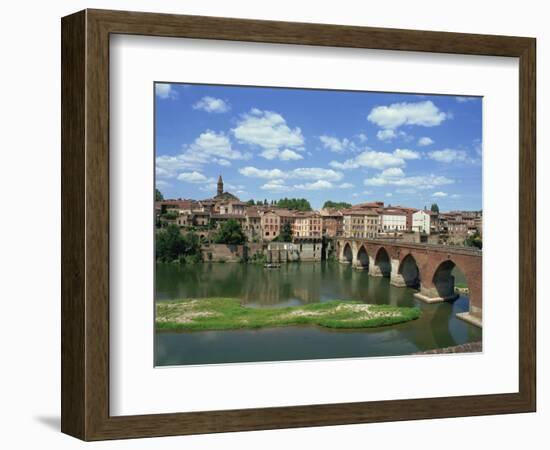 River and Bridge with the Town of Albi in the Background, Tarn Region, Midi Pyrenees, France-Lightfoot Jeremy-Framed Photographic Print