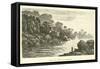 River and Rapids of Saniriato-Édouard Riou-Framed Stretched Canvas