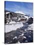 River and Village Church Lech, Near St. Anton Am Arlberg in Winter Snow, Austrian Alps-Peter Barritt-Stretched Canvas