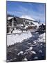 River and Village Church Lech, Near St. Anton Am Arlberg in Winter Snow, Austrian Alps-Peter Barritt-Mounted Photographic Print