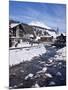 River and Village Church Lech, Near St. Anton Am Arlberg in Winter Snow, Austrian Alps-Peter Barritt-Mounted Photographic Print