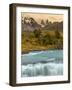 River and Waterfall with Las Torres. Torres Del Paine NP. Chile-Tom Norring-Framed Photographic Print