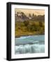 River and Waterfall with Las Torres. Torres Del Paine NP. Chile-Tom Norring-Framed Photographic Print