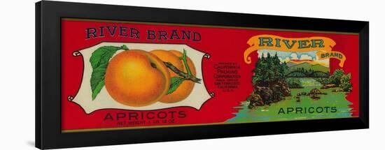 River Apricot Label - San Francisco, CA-Lantern Press-Framed Art Print