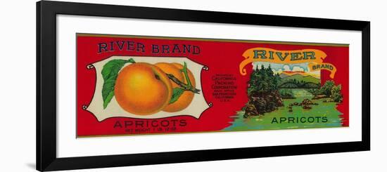 River Apricot Label - San Francisco, CA-Lantern Press-Framed Premium Giclee Print