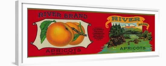 River Apricot Label - San Francisco, CA-Lantern Press-Framed Premium Giclee Print