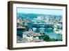 River Arno and Ponte Vecchio from Piazzale Michelangelo, Florence, Italy-Peter Thompson-Framed Photographic Print