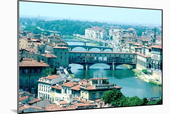 River Arno and Ponte Vecchio from Piazzale Michelangelo, Florence, Italy-Peter Thompson-Mounted Photographic Print