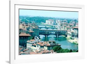 River Arno and Ponte Vecchio from Piazzale Michelangelo, Florence, Italy-Peter Thompson-Framed Photographic Print