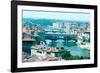 River Arno and Ponte Vecchio from Piazzale Michelangelo, Florence, Italy-Peter Thompson-Framed Photographic Print