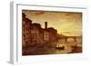 River Arno at Sunset Near Santa Trinità Bridge, Florence, Italy-Antonio Fontanesi-Framed Giclee Print