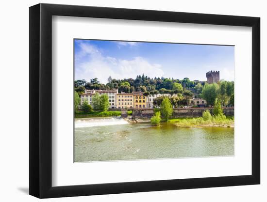 River Arno, Tower of San Niccolo, Firenze, Tuscany, Italy-Nico Tondini-Framed Premium Photographic Print