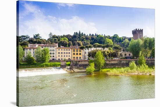 River Arno, Tower of San Niccolo, Firenze, Tuscany, Italy-Nico Tondini-Stretched Canvas