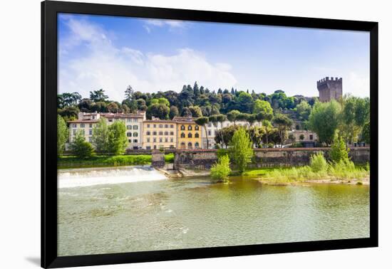 River Arno, Tower of San Niccolo, Firenze, Tuscany, Italy-Nico Tondini-Framed Photographic Print