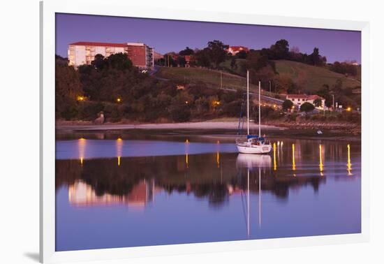 River at dusk, San Vicente de la Barquera, Cantabria Province, Spain-null-Framed Photographic Print