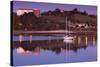 River at dusk, San Vicente de la Barquera, Cantabria Province, Spain-null-Stretched Canvas