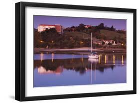 River at dusk, San Vicente de la Barquera, Cantabria Province, Spain-null-Framed Photographic Print