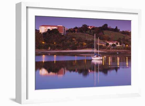 River at dusk, San Vicente de la Barquera, Cantabria Province, Spain-null-Framed Photographic Print