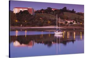 River at dusk, San Vicente de la Barquera, Cantabria Province, Spain-null-Stretched Canvas