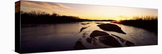 River at Sunset, Platte River, Nebraska, USA-null-Stretched Canvas