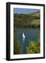 River Avon Bigbury with white sailboat-Charles Bowman-Framed Photographic Print