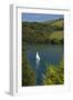 River Avon Bigbury with white sailboat-Charles Bowman-Framed Photographic Print