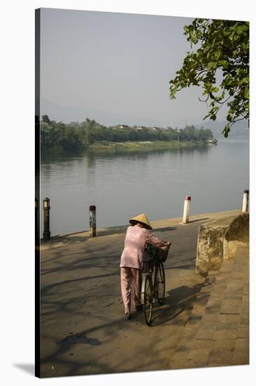 River Bank of Perfume River, Hue, Thua Thien Hue Province, Vietnam, Indochina, Southeast Asia, Asia-Nathalie Cuvelier-Stretched Canvas