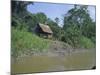 River Bank Settlement, Amazon, Peru, South America-Derek Furlong-Mounted Photographic Print