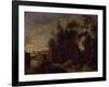 River Bank with Fence-Cornelis Gerritsz Decker-Framed Giclee Print