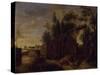 River Bank with Fence-Cornelis Gerritsz Decker-Stretched Canvas