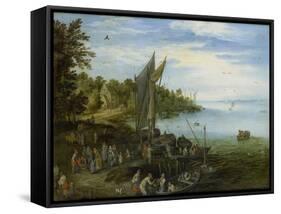 River Bank-Jan Brueghel-Framed Stretched Canvas