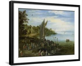 River Bank-Jan Brueghel-Framed Art Print