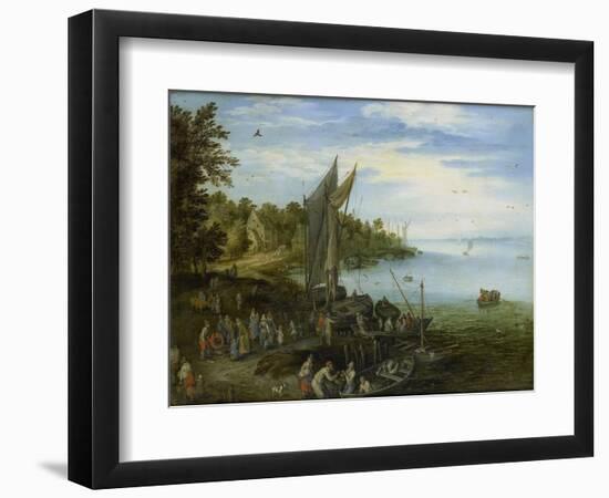 River Bank-Jan Brueghel-Framed Art Print