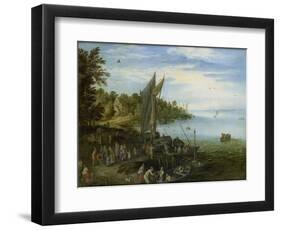 River Bank-Jan Brueghel-Framed Art Print