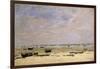 River Barges at Low Tide-Eugène Boudin-Framed Giclee Print