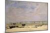 River Barges at Low Tide-Eugène Boudin-Mounted Giclee Print