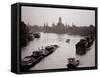 River Barges Coming Down on Chao Phraya River with a View of Wat Chaiwatthanaram, 1980-null-Framed Stretched Canvas