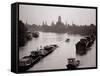 River Barges Coming Down on Chao Phraya River with a View of Wat Chaiwatthanaram, 1980-null-Framed Stretched Canvas