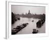 River Barges Coming Down on Chao Phraya River with a View of Wat Chaiwatthanaram, 1980-null-Framed Photographic Print