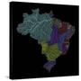 River Basins Of Brazil In Rainbow Colours-Grasshopper Geography-Stretched Canvas