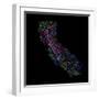 River Basins Of California In Rainbow Colours-Grasshopper Geography-Framed Giclee Print