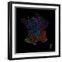 River Basins Of France In Rainbow Colours-Grasshopper Geography-Framed Giclee Print