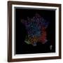 River Basins Of France In Rainbow Colours-Grasshopper Geography-Framed Giclee Print