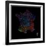 River Basins Of France In Rainbow Colours-Grasshopper Geography-Framed Giclee Print